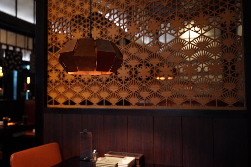 Cafe Rio main dining area with warm lighting and cozy seating